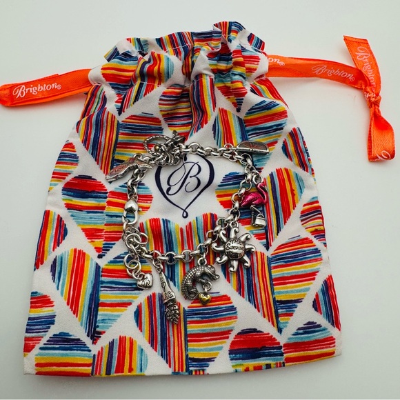 Brighton Retired Florida Charm Bracelet Flamingo Sun Alligator - Picture 10 of 11